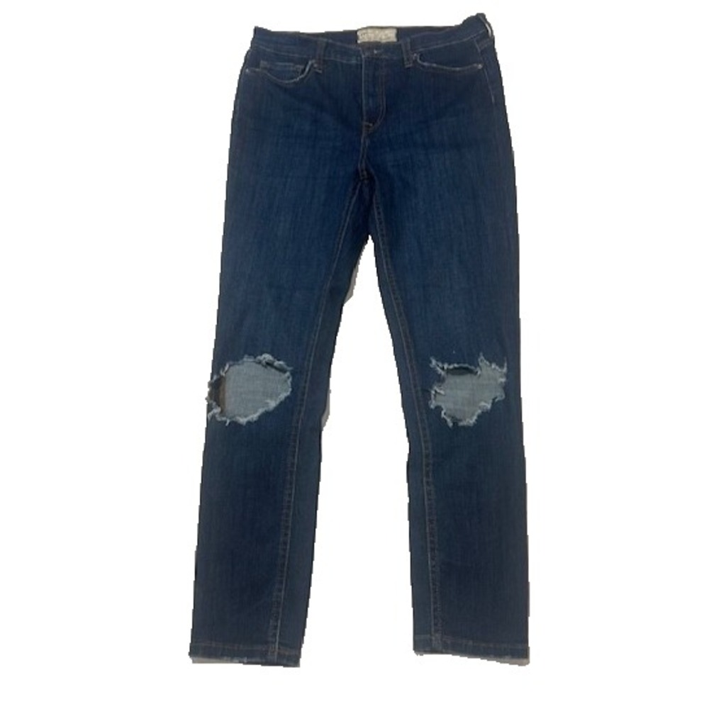 Free People Women's Jeans Slim Skinny‎ Mid-Rise Distressed Busted Knee Size W29R